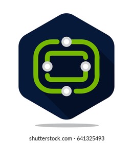 Logo icon for technology business with initial letter O