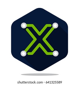 Logo icon for technology business with initial letter X