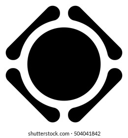 Logo / icon template with square around a circle. Geometric logo, icon template.