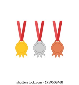 logo icon three gold silver and bronze medals