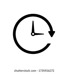 icono de logotipo tiempo imagen reloj simple símbolo blanco y negro para invitaciones, tarjetas de visita, folletos, carteles, pancartas y otros