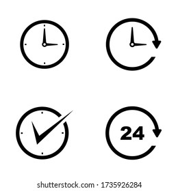 logo icon time picture simple clock black and white symbol for invitations, business cards, brochures, posters, banners and others