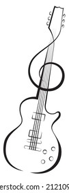 Logo, Icon, Treble clef, Electric guitar, design, Vector, Lineart EPS file available