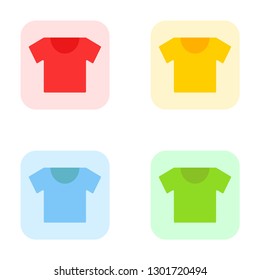 Logo, icon t-shirts. Set of multi colored t-shirts. Vector illustration. EPS 10.