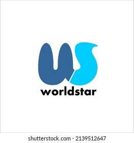 logo icon typography worldstar on white background