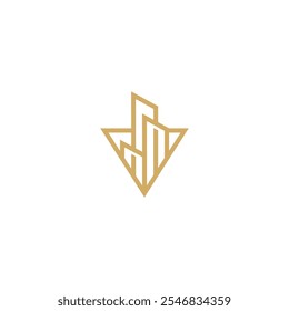 logo icon V pole illusion technology Vector