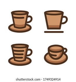 conjunto de vectores de icono de logotipo para el paquete de taza de café