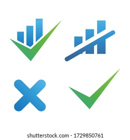 logo icon vector set of financial bundle and cross mark