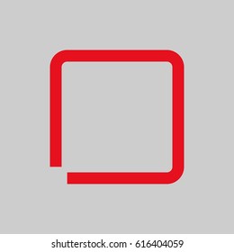 Logo icon vector square red on gray
