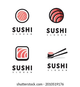 Logo Icon Vector Icon Style Illustration Bar or Shop, Sushi,Onigiri Salmon Roll, Isolated Minimalist Object