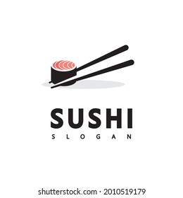 Icono de logotipo Estilo de icono de vectores Barra o Tienda de Ilustración, Sushi,Rollo de salmón de Onigiri, Objeto Minimalista aislado