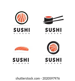 Logo Icon Vector Icon Style Illustration Bar or Shop, Sushi,Onigiri Salmon Roll, Isolated modern Object