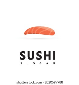Logo-Icon Vector Icon Style Illustration Bar oder Shop, Sushi, Onigiri Lachs Roll, Einzelnes modernes Objekt