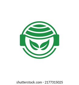 Logo or icon for virtual assistant company and green environment developer technology.

