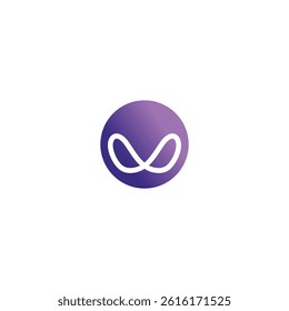 logo icon W round element vector technology
