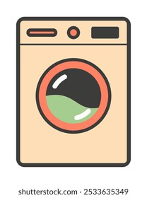 Icono del logotipo de la lavadora para la ropa. Estilo plano. Ilustración vectorial.