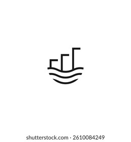logo icon wave line element vector