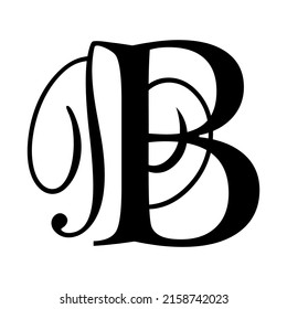 icono del logotipo salón de boda decoración letra b color negro fresco simple