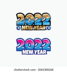 Logo or icon to welcome 2022 with gradient color concept
