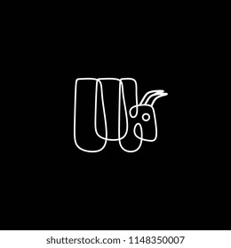 logo icon of the wild ox of Java bull with creative line art minimalist style.