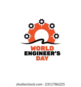 Logo oder Symbol des Tages des Ingenieurs der Welt auf weißem Hintergrund