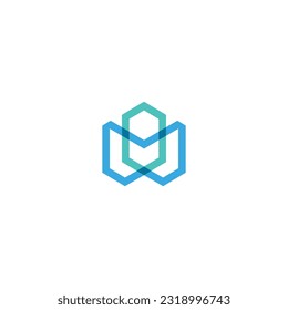 logo icon WU technology illustration vector