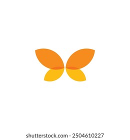 Logo or icon yellow butterfly with blank background