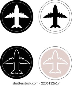 Iconos de logotipo para diferentes tipos de viajes, compañías aéreas, que se utilizarán en campañas de publicidad o de marca
