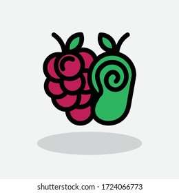 Logo and Icons Grape and Mango Cute Design