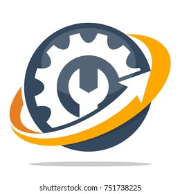 logo icons for mechanical business, setting, service, repair and maintenance