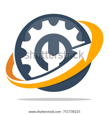 logo icons for mechanical business, setting, service, repair and maintenance