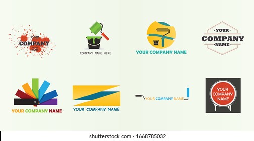 Logo icons painters  texts art company 