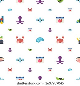 logo icons pattern seamless. Included editable flat blockchain, AI Architecture, vegetarian, octopus, crab, dating, graphic designer, oyster icons. logo icons for web and mobile.