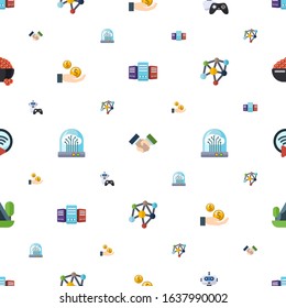 logo icons pattern seamless. Included editable flat Big data, Partnership, NPC, Dividends, Future technology, Neural network, Livestream icons. logo icons for web and mobile.