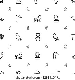 logo icons pattern seamless white background. Included editable outline lion, hair removal, goose, dove, chess horse, decanted, mouse icons. logo icons for web and mobile.