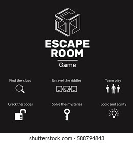 Logo and icons for quest escape room game. - Shutterstock ID 588794843