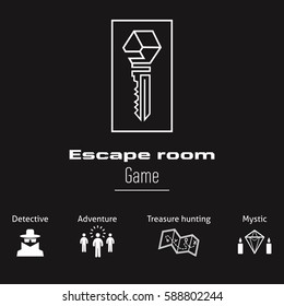 Logo and icons for quest escape room game. - Shutterstock ID 588802244