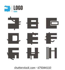 logo icons set. vector. on white background. logo. symbol. Geometry