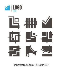 logo icons set. vector. on white background. logo. symbol. Geometry
