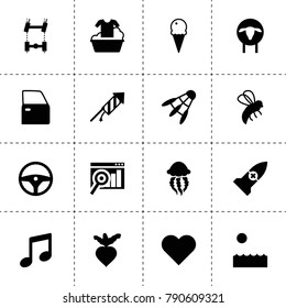 Logo icons. vector collection filled logo icons. includes symbols such as sheep, beet, bee, steering wheel, car chassis, car door. use for web, mobile and ui design.