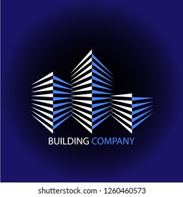 logo idea for a construction company, stylized buildings and an inscription