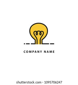 Logo idea for design template. Modern lamp with manvector element. Art, paint, inspiration, creative agency logotype.