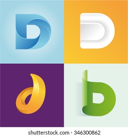 Logo idea of letter D set