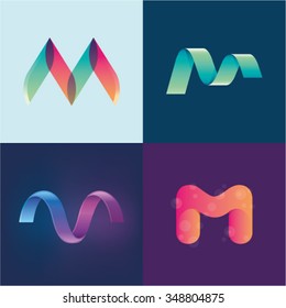 Logo idea of letter M set