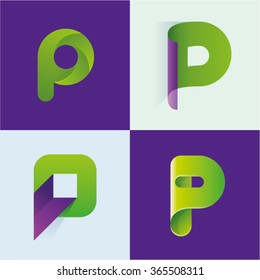 Logo idea of letter P set