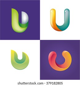 Logo idea of letter U set