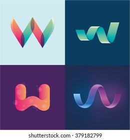 Logo idea of letter W set