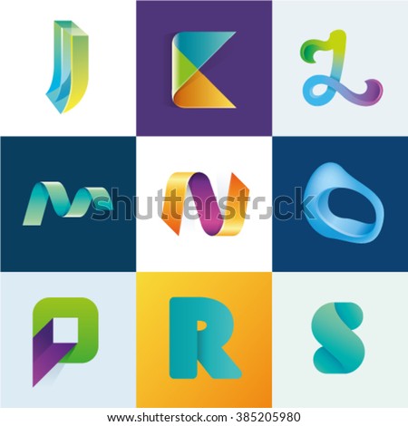 Logo idea of letters J K L M N O P R S set Stock foto © 