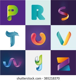 Logo idea of letters P R S T U V W Y Z set