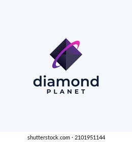 logo idea for mining crypto company, gem planet concept
